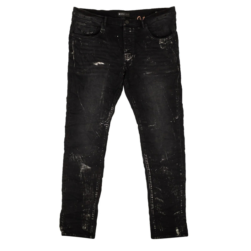 Purple Brand Black Wash Metallic Silver Jeans