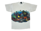 (90s) Underwater Ocean Scene Wrap Around Fish T-Shirt