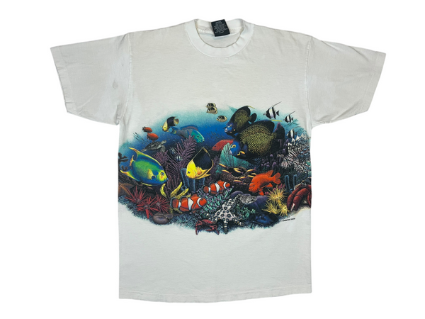 (90s) Underwater Ocean Scene Wrap Around Fish T-Shirt