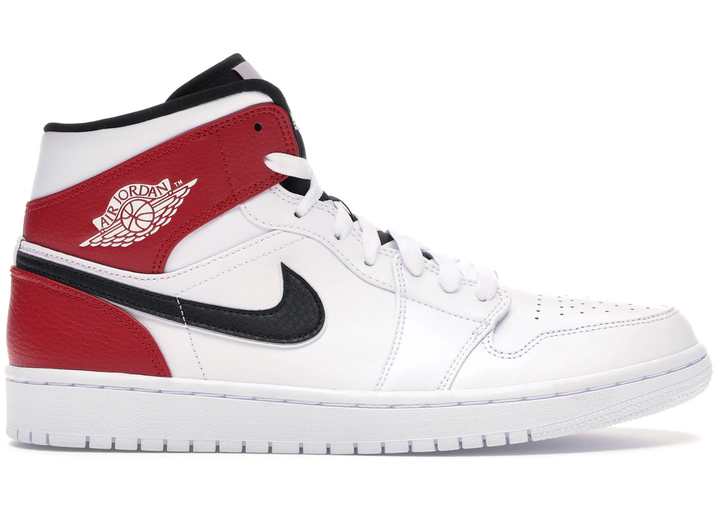 413896 Jordan 1 Mid White Black Gym Red