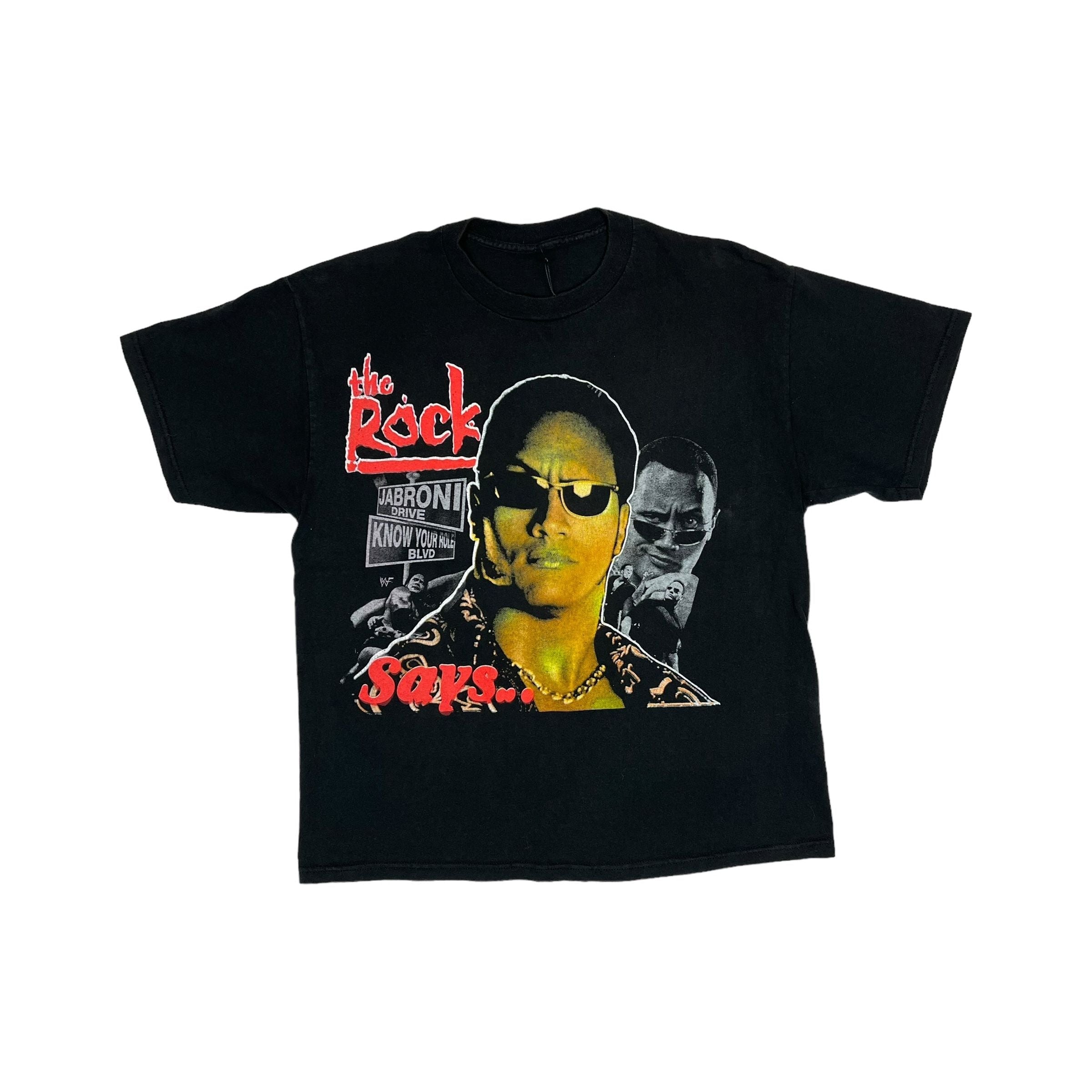 264693 (90s) The Rock 'Do You Smell It?' Double Sided WWF T-Shirt