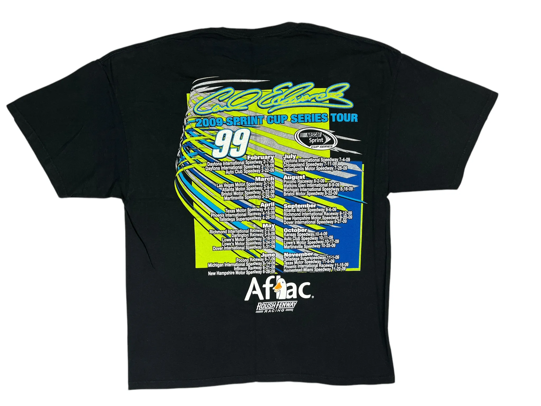 375195 (2009) Aflac Carl Edwards Nascar Sprint Cup Racing T-Shirt