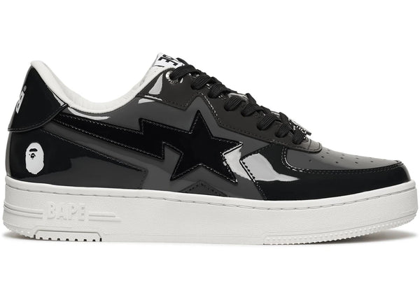 A Bathing Ape Bape Sta Icon Low Black Grey Patent