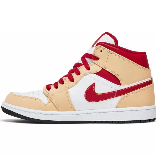 Air Jordan 1 Mid 'Light Curry Cardinal Red'