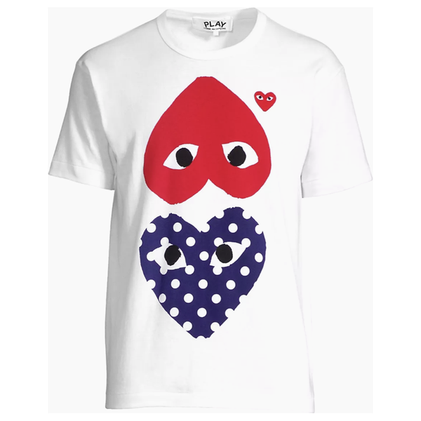 Comme des Garçons PLAY  Polka Dot Heart Graphic Tee 'White'