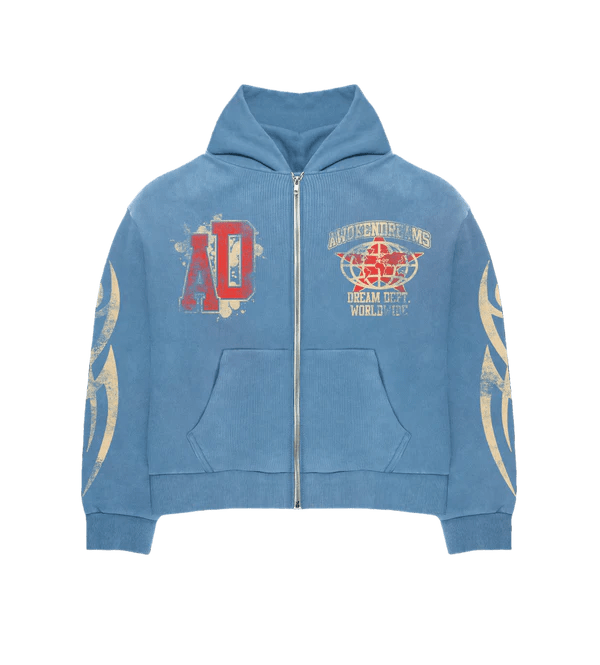 774476 Awoken Dreams Unc Blue Varsity Zip Hoodie