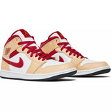 Air Jordan 1 Mid 'Light Curry Cardinal Red'