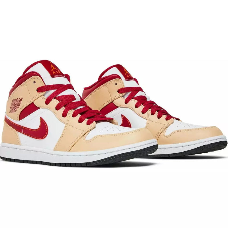 Air Jordan 1 Mid 'Light Curry Cardinal Red'