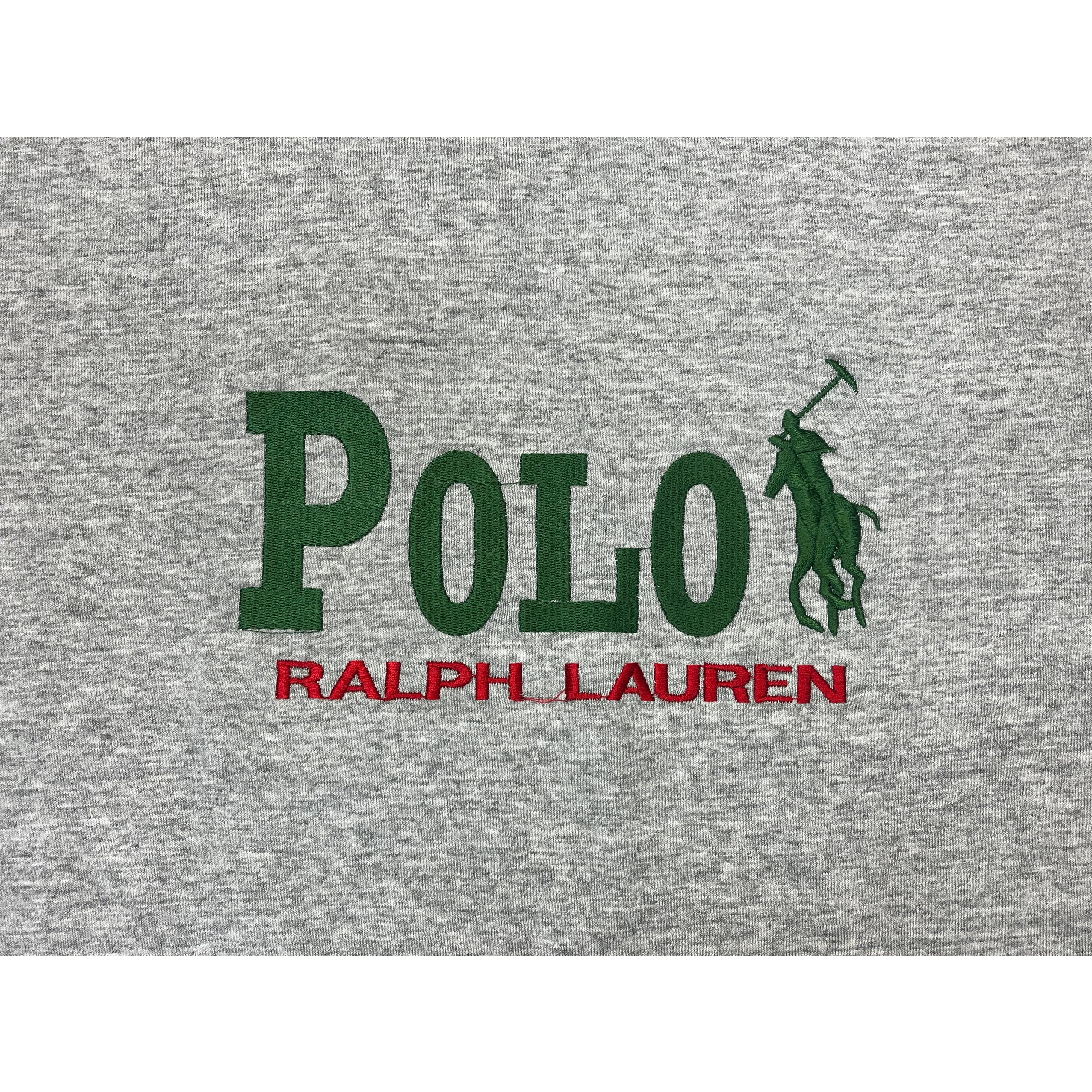 269493 (90s) Polo Ralph Lauren Embroidered Bootleg Gray T-Shirt