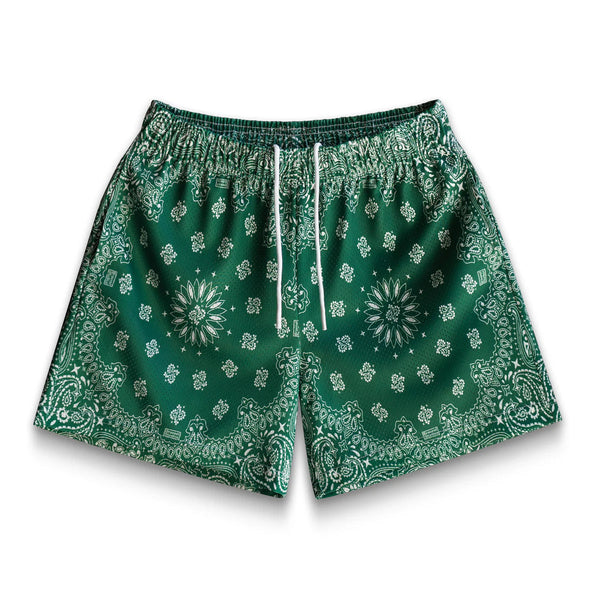 Bravest Studios Shorts Green Paisley