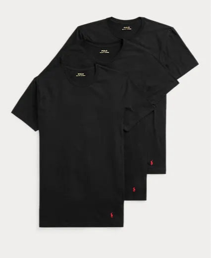 Polo Ralph Lauren Slim Fit Tee (3 Pack) - Black