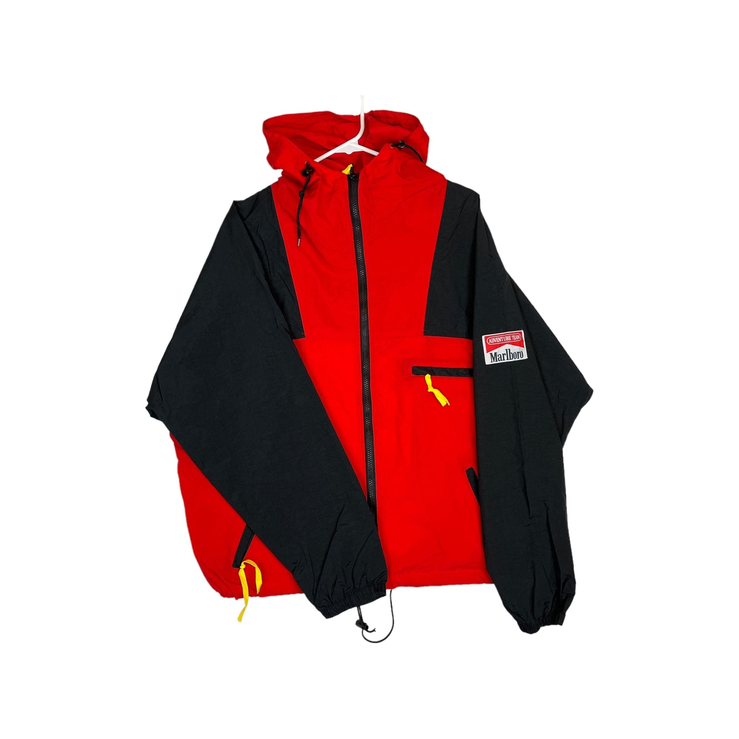 337806 (90s) Marlboro Cigarettes Packable Windbreaker w/ Hood