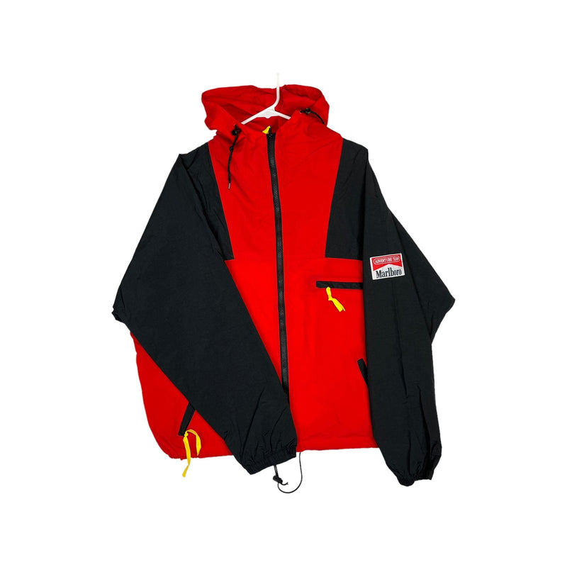 (90s) Marlboro Cigarettes Packable Windbreaker w/ Hood