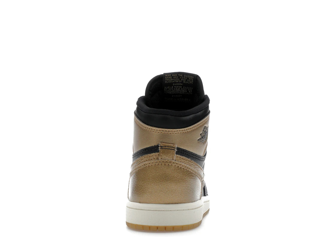 312941 Jordan 1 Retro High OG Black Metallic Gold (PS)