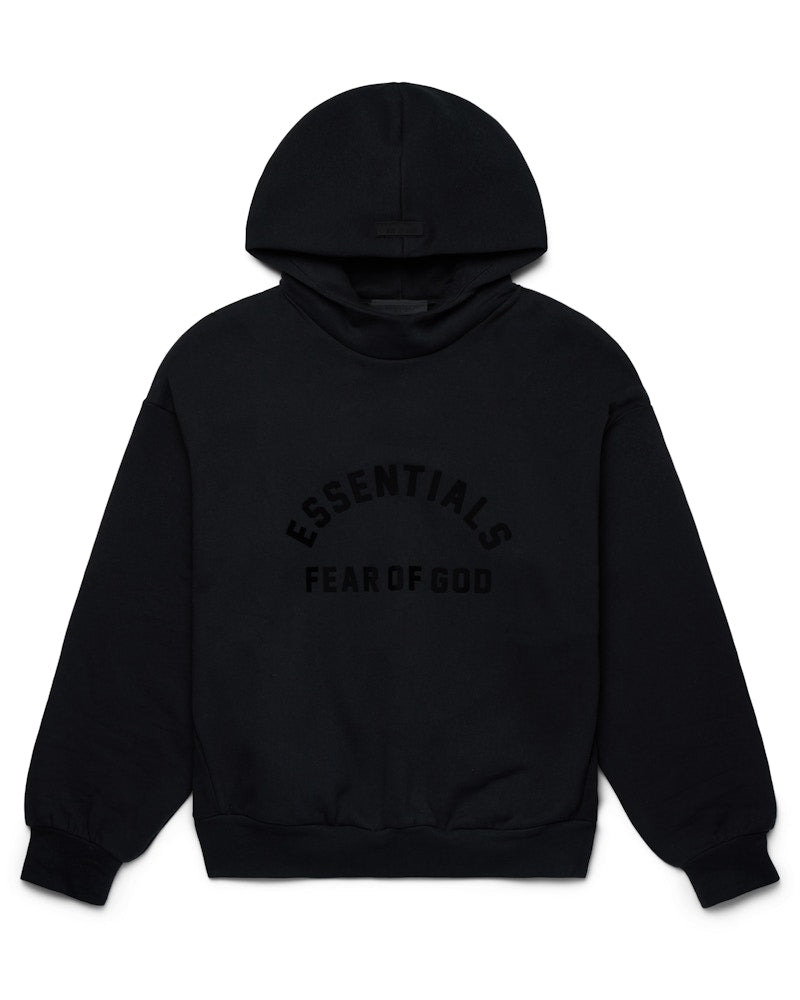 703053 Fear of God Essentials Arch Logo Hoodie Jet Black