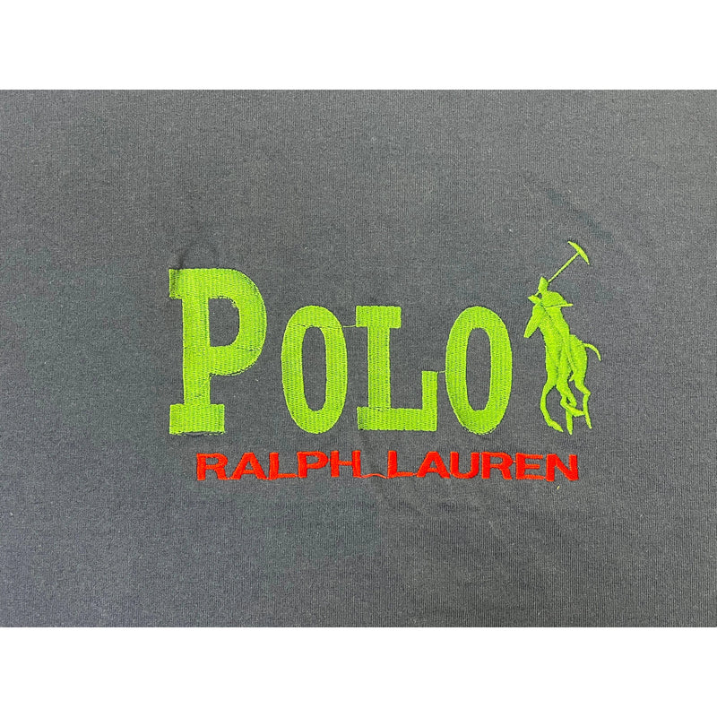 (90s) Polo Ralph Lauren Embroidered Bootleg Navy Blue T-Shirt