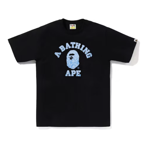 BAPE ABC Sea Surface Camo College Tee 'Black/Blue'