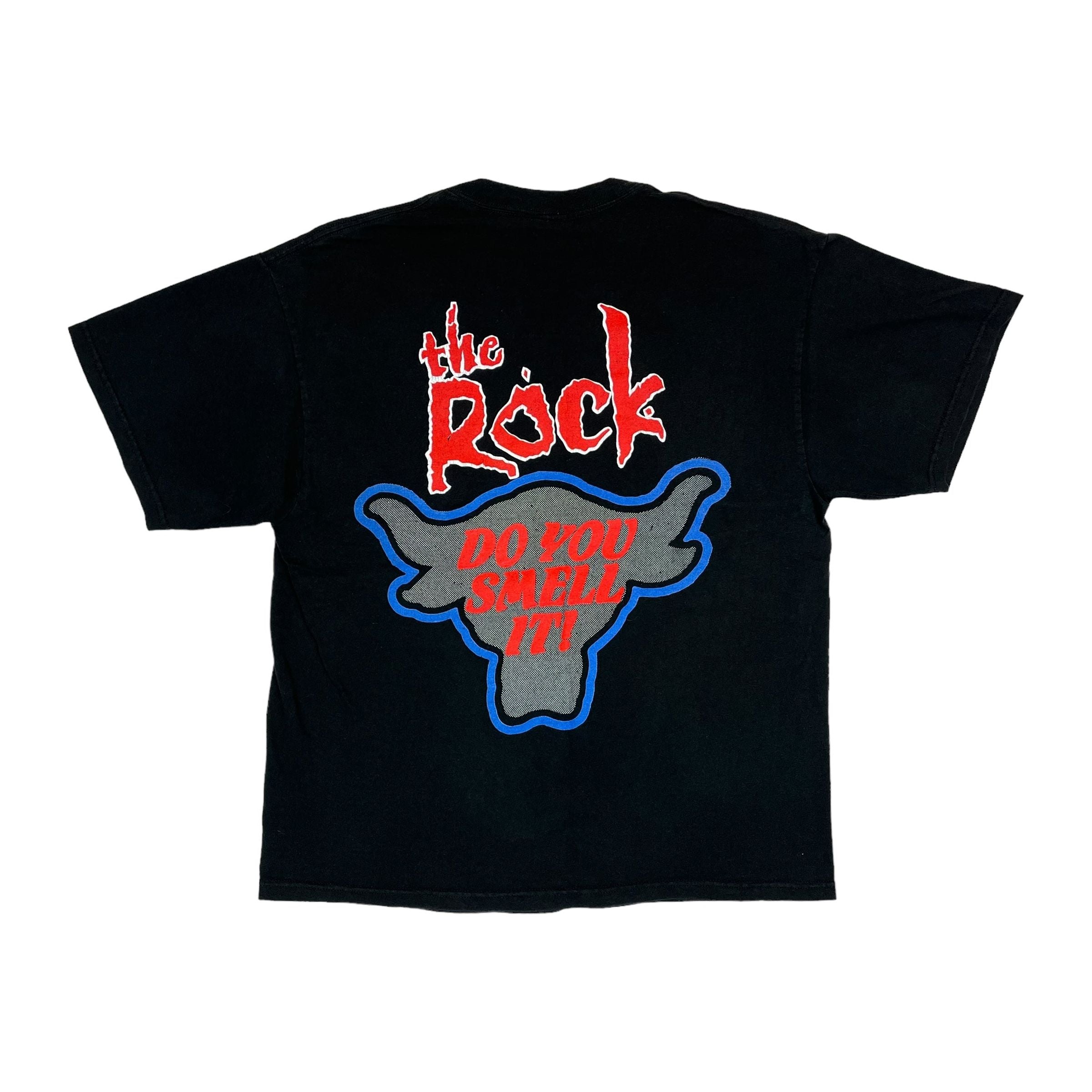264693 (90s) The Rock 'Do You Smell It?' Double Sided WWF T-Shirt