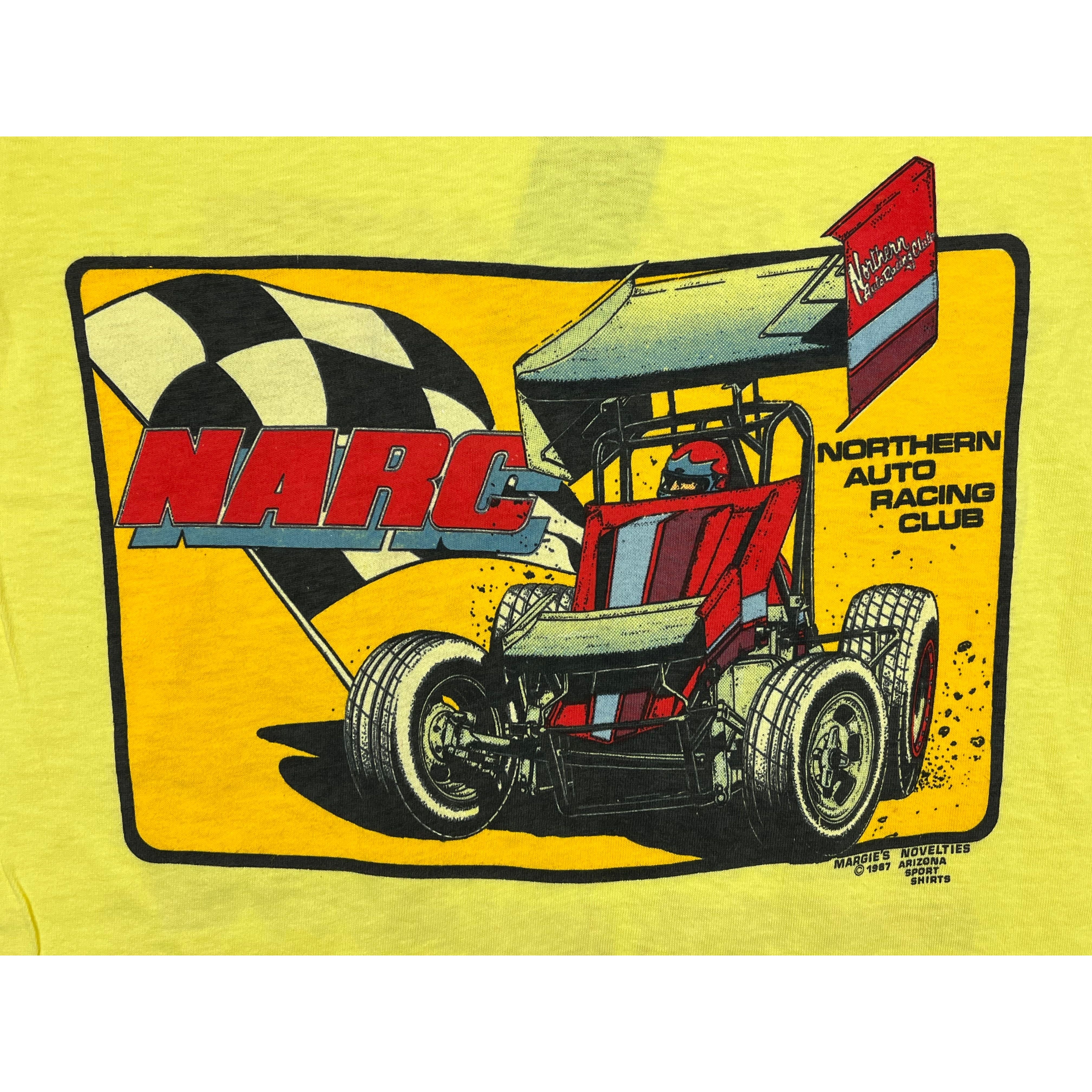 268894 (1986) Dirt Track Racing The Most Fun.. With Your Pants On Yellow T-Shirt m