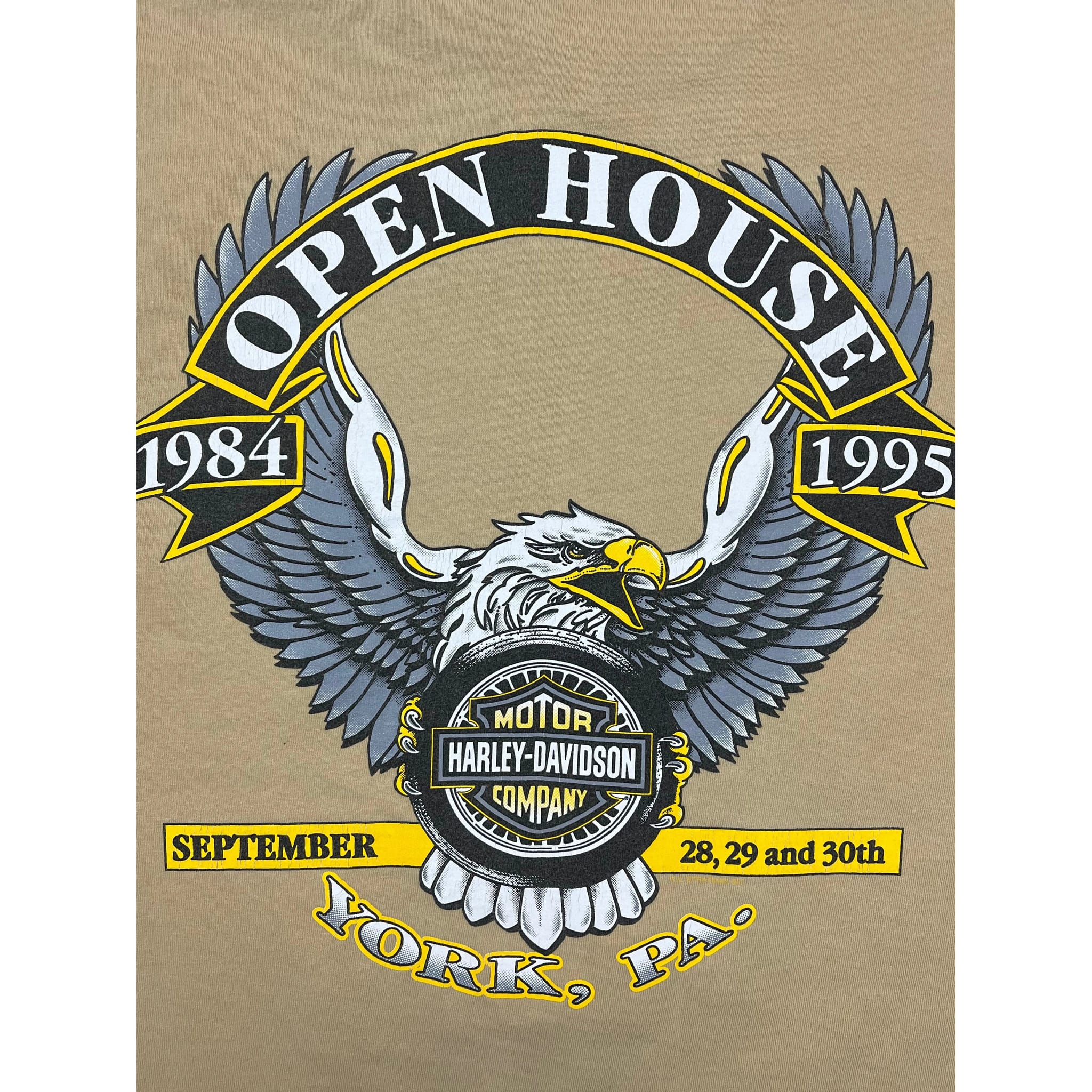 271166 (1995) Harley Davidson Motorcycles York PA Bald Eagle T-Shirt