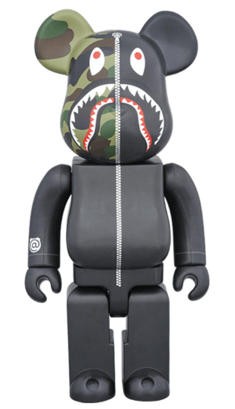 679243 Bearbrick A Bathing Ape 1st Camo Shark 400% Black