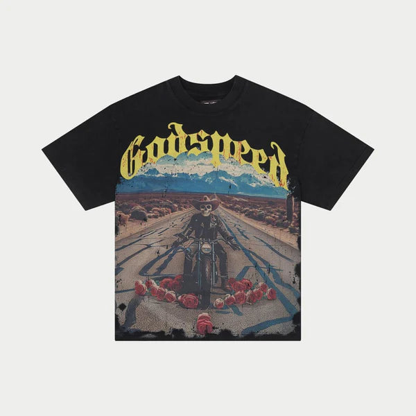 Godspeed Long Lonely Road T-shirt Black Wash