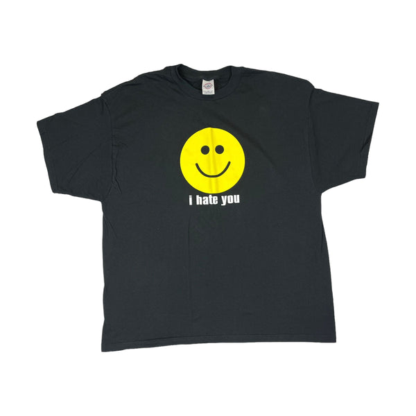 (00s) I Hate You Smiley Face Irony Cartoon T-Shirt