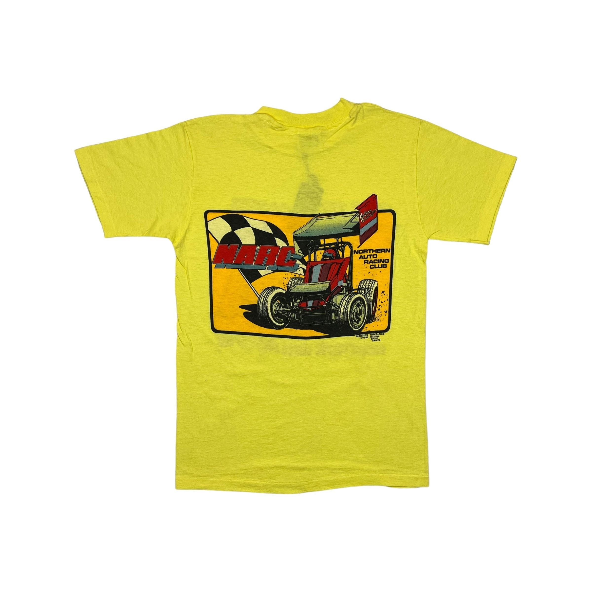 268895 (1986) Dirt Track Racing The Most Fun.. With Your Pants On Yellow T-Shirt m