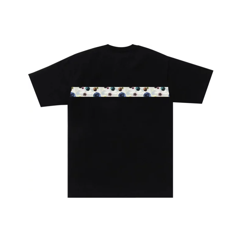 256785 BAPE Floral Camo Tape Tee 'Black'