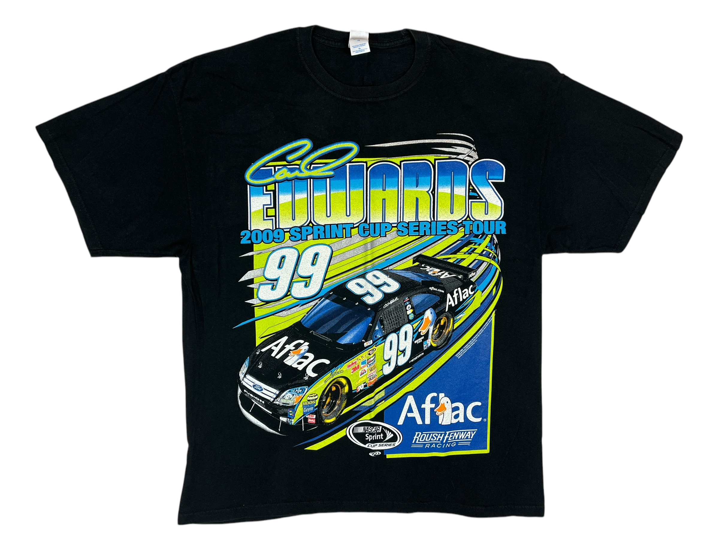 375195 (2009) Aflac Carl Edwards Nascar Sprint Cup Racing T-Shirt