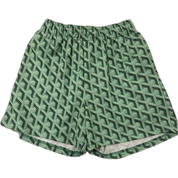 Bravest Studios Goyard Patterned Shorts 'Green'