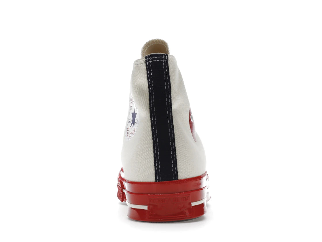 779293 Comme des Garcons PLAY Converse Chuck Taylor All Star 70 Hi Egret Red Midsole