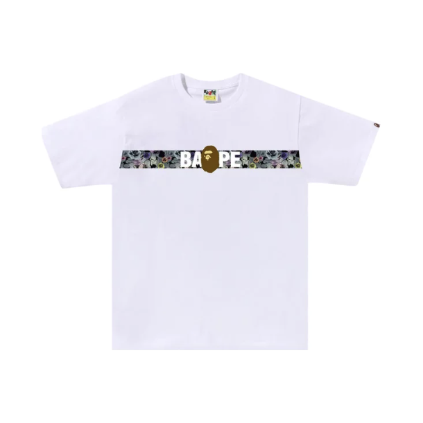 256759 BAPE Floral Camo Tape Tee 'White'