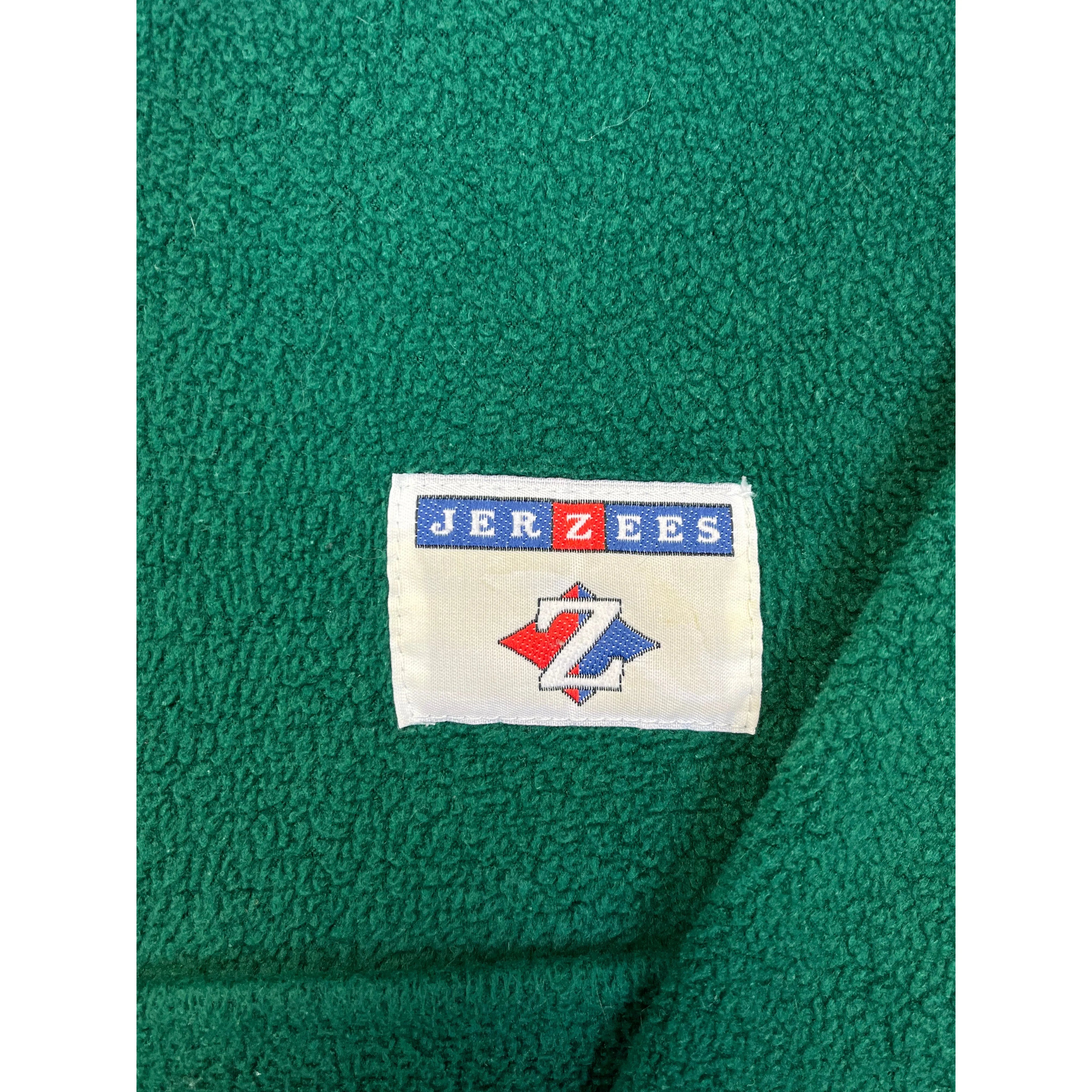 271318 (90s) Jerzees 1/4 Zip Green Fleece Hoodie
