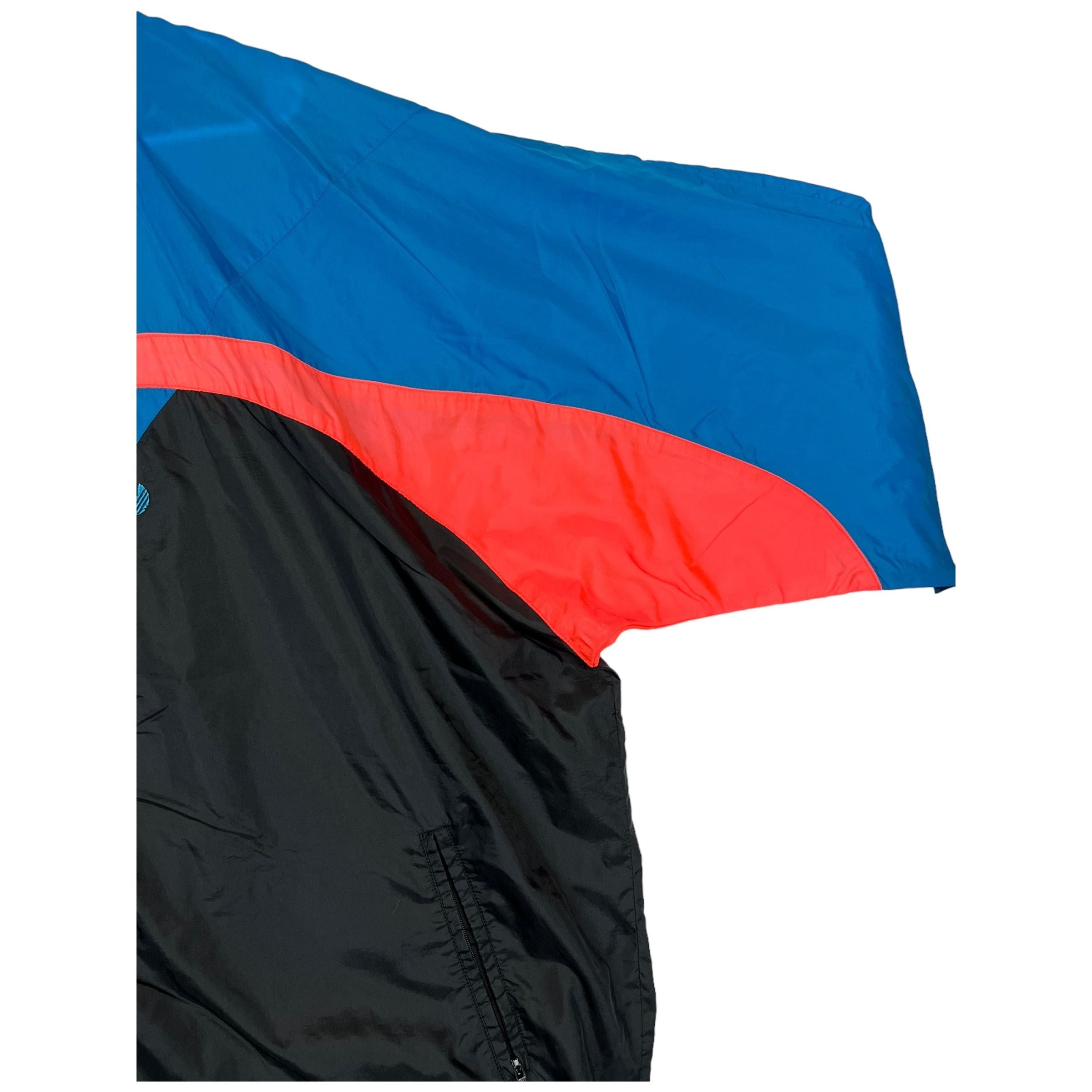 259912 (90s) Adidas Blue/Infrared Colorblock Windbreaker w/ hood