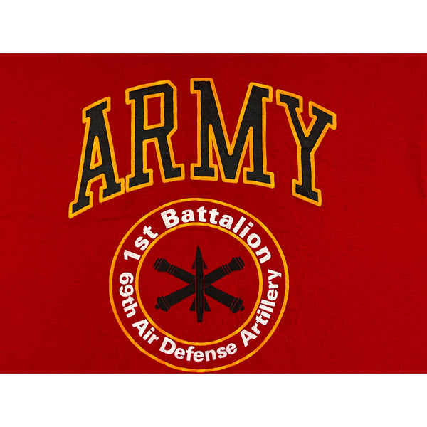 (90s) Army 1st Battalion Air Defense Military Red T-Shirt