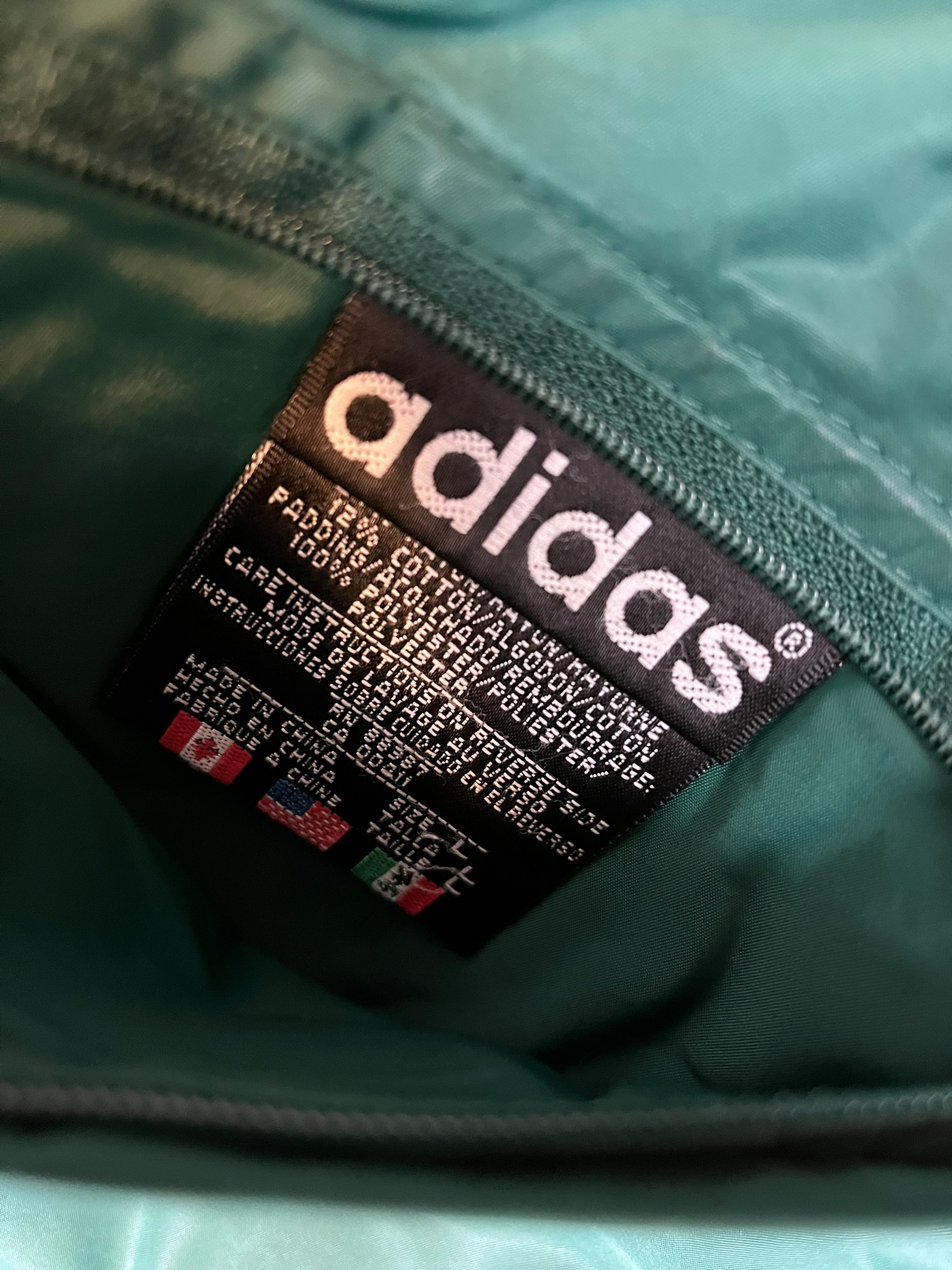 374771 (90s) Adidas Green Full Zip Reversible Jacket