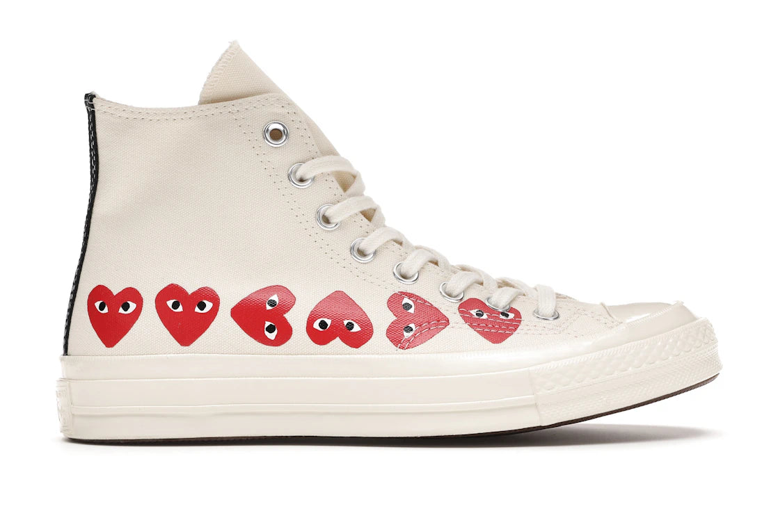 823557 Converse Chuck Taylor All Star 70 Hi Comme des Garcons PLAY Multi-Heart White