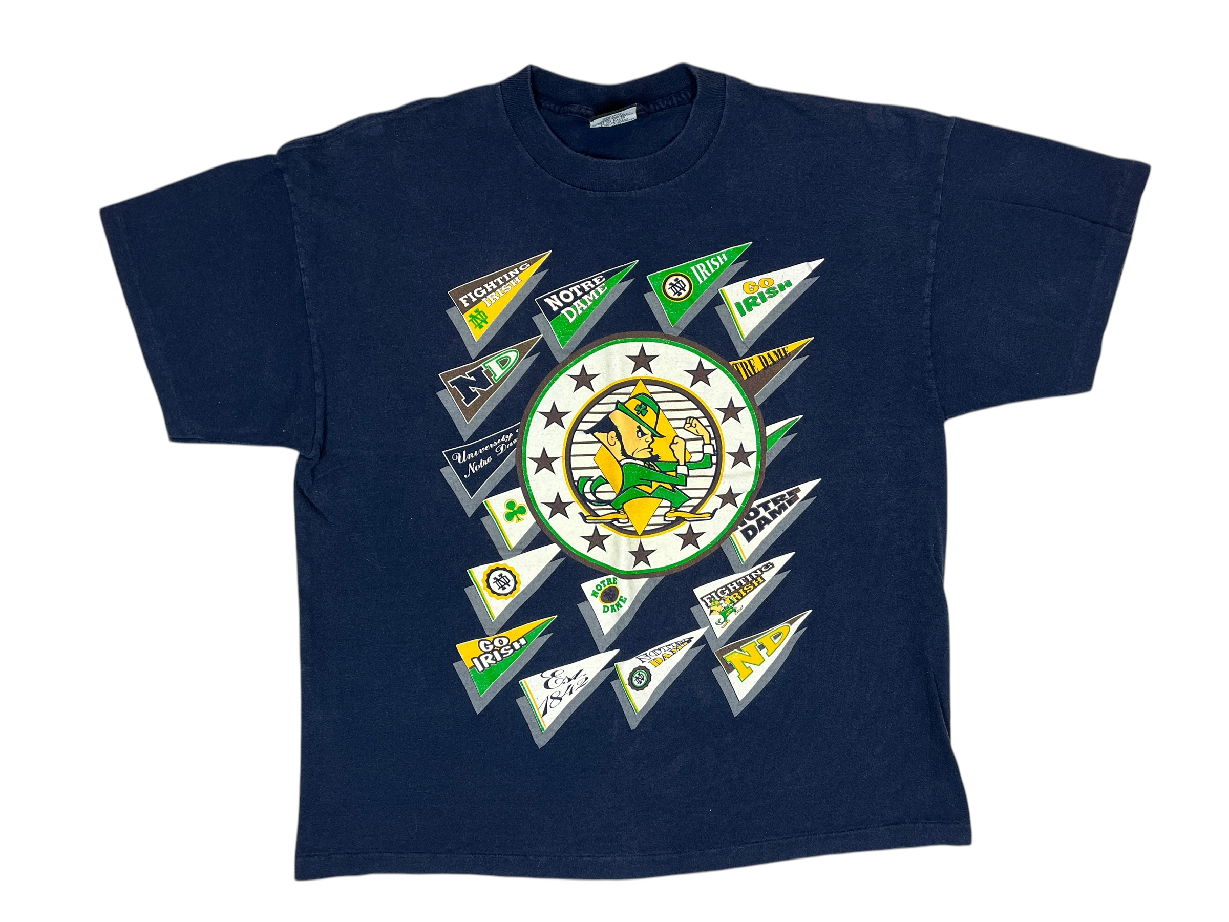 375219 (90s) Notre Dame Fighting Irish College Pennant T-Shirt