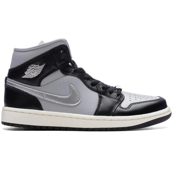 Jordan 1 Mid SE Black Metallic Silver (Women's)