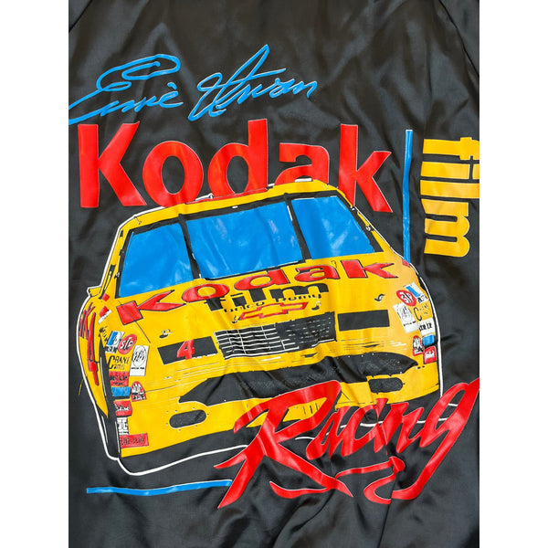 (90s) Ernie Irvan Kodak Film Racing Satin Bomber Jacket