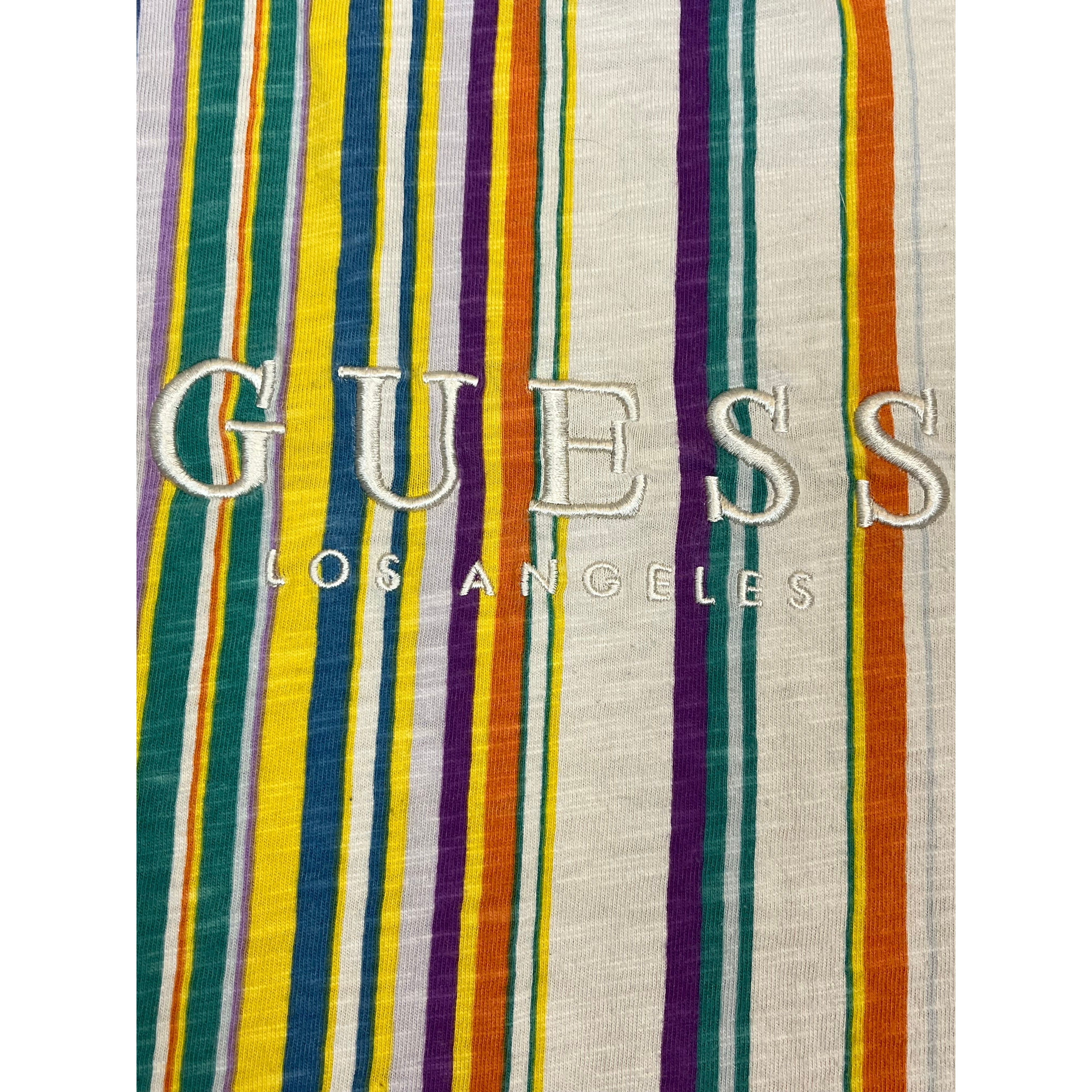 264697 (modern) Guess Multi Color Vertical Striped T-Shirt