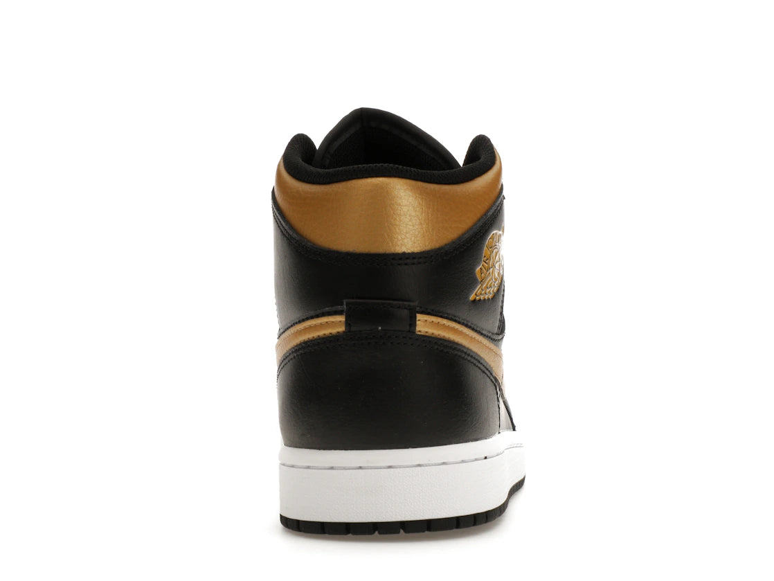 SP14303 Jordan 1 Mid Black Metallic Gold