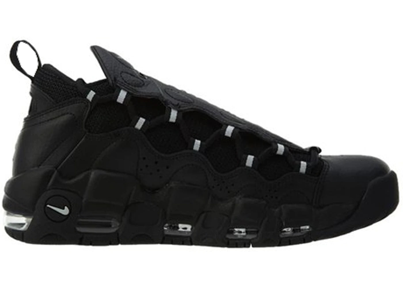 818934 Nike Air More Money Black Metallic Silver