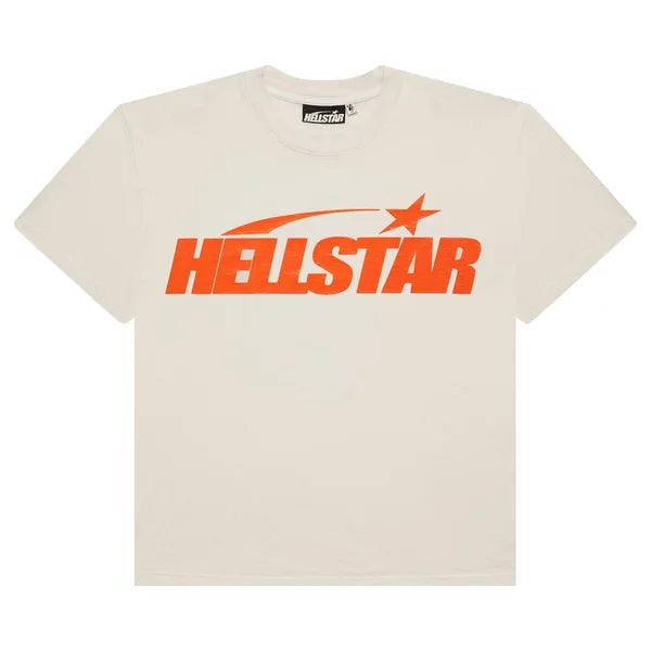 260754 Hellstar Classic T-Shirt (Gel Print) 'White/Orange'