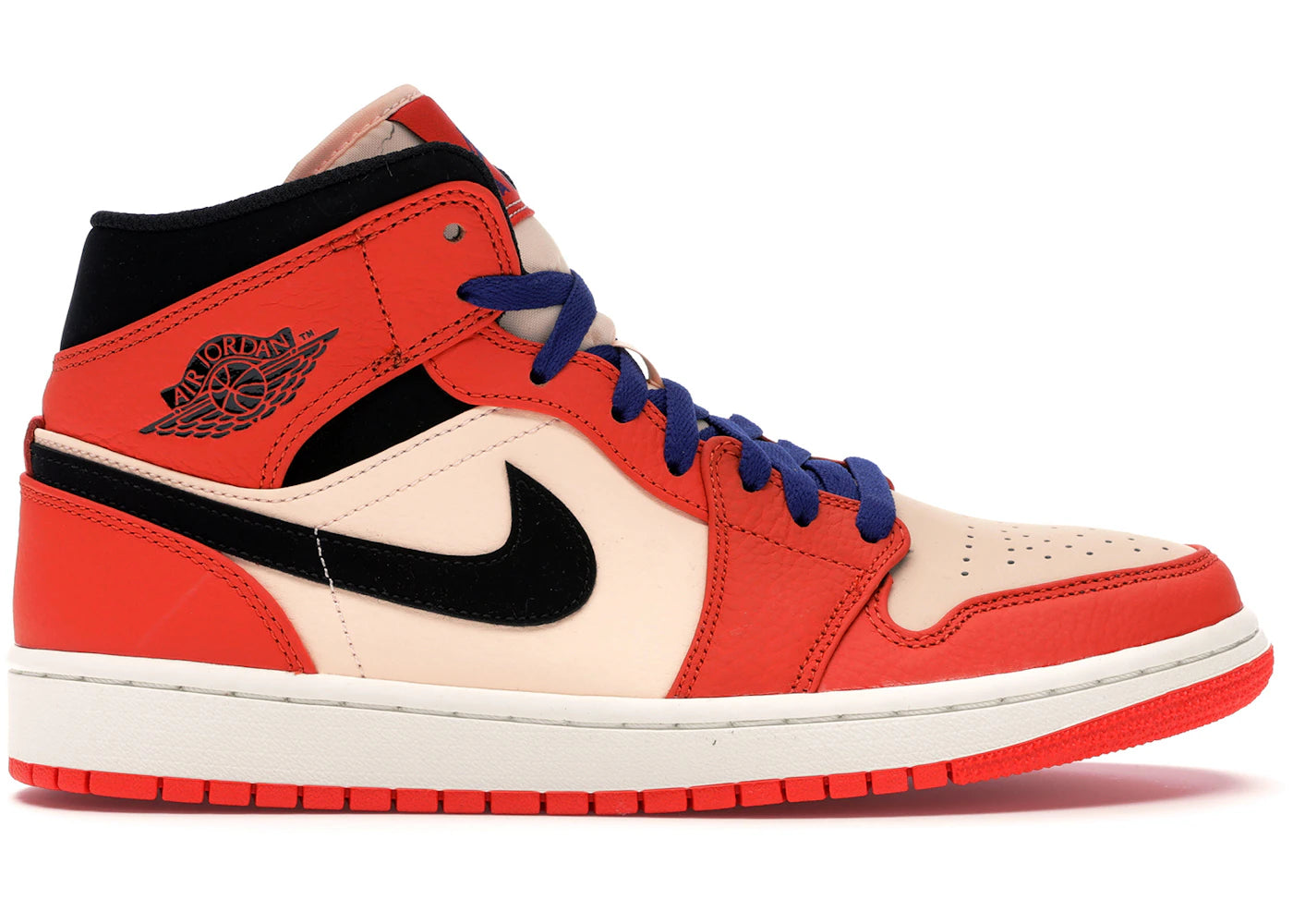 657032 Jordan 1 Mid Team Orange Black