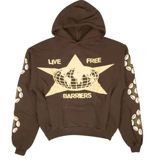 BARRIERS Cotton Shell Graphic Hoodie 'Brown'