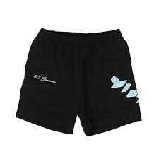 Sicko 375 Logo Sweat Shorts Black/Light Blue