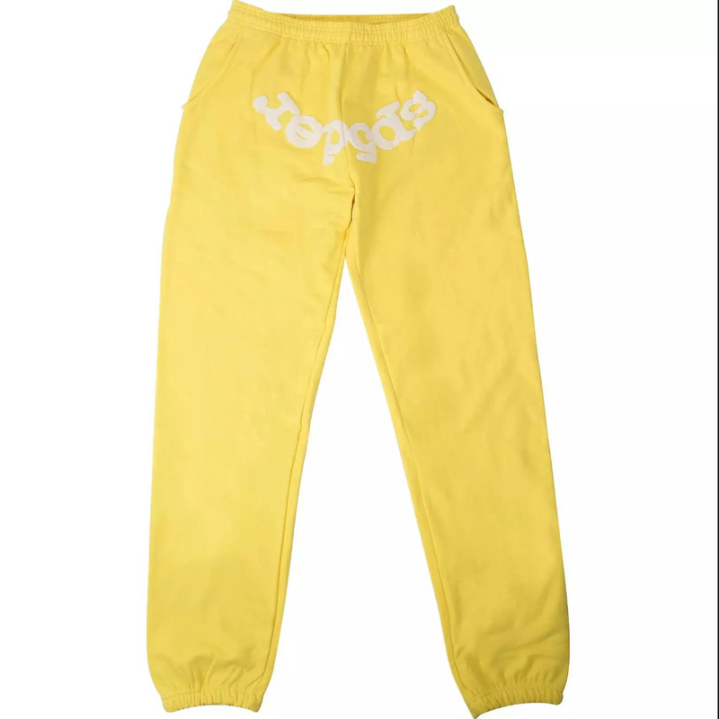Sp5der Logo Print Sweatpants 'Yellow' – Soleply