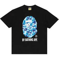 BAPE Black Blue Camo Logo Short Sleeve T-Shirt